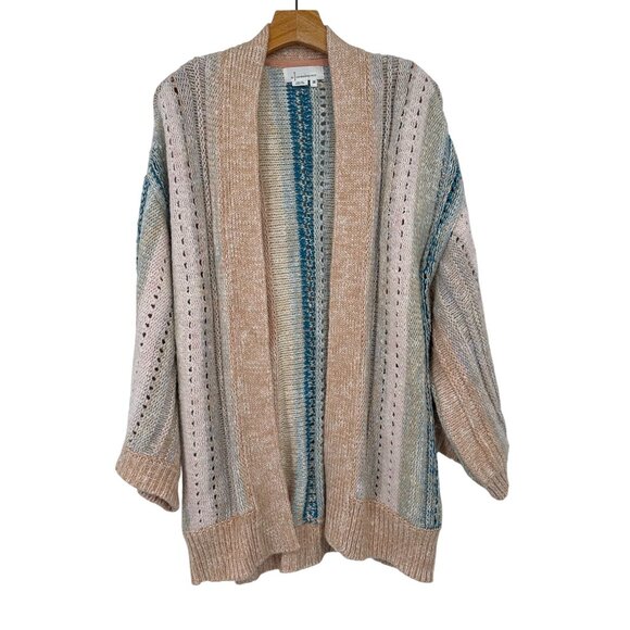 Anthropologie Elena Knit Striped Open Front Cardigan Sweater One Size womens - Picture 2 of 6
